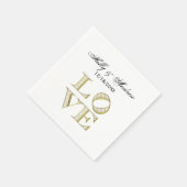 LIEBE Grafischer Text - Imitate Gold Serviette (Ecke)