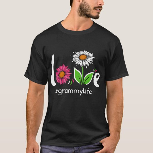 Liebe Grammy Life Floral Oma Niedlich Großmutter C T-Shirt (Vorderseite)