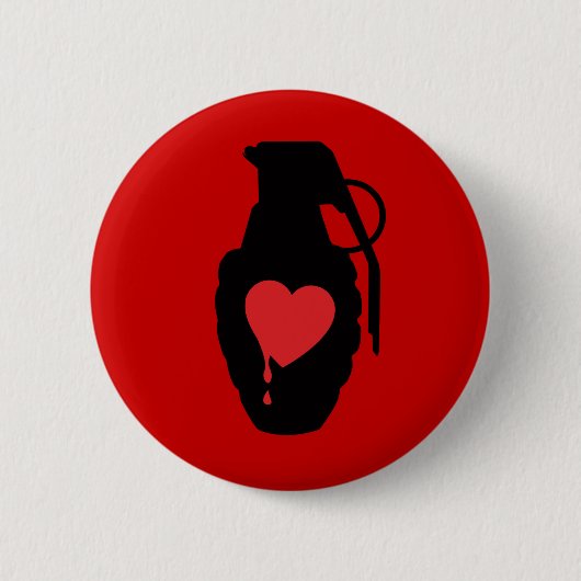 Liebe-Granate - Liebe ist ein Schlachtfeld Button (Vorderseite)