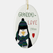 Liebe GRANDDAD Penguin-Weihnachtsgeschenk Keramikornament (Rechts)