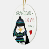Liebe GRANDDAD Penguin-Weihnachtsgeschenk Keramikornament (Links)