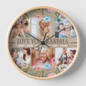 LIEBE GRANDMA Individuelle Name Foto Collage Wall  Uhr (Vorderseite)