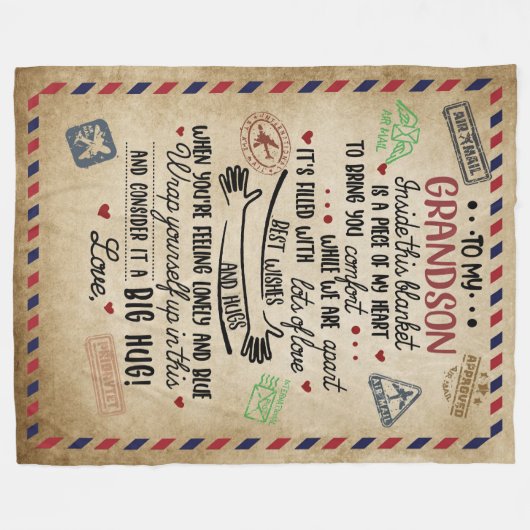 Liebe Grandson | Brief an meinen Enkel von Oma Fleecedecke (Vorderseite (Horizontal))