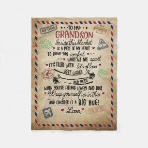 Liebe Grandson Brief an meinen Enkel von Oma Fleecedecke