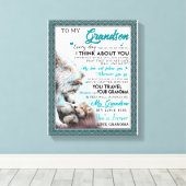 Liebe Grandson | Brief an meinen Enkel von Oma Leinwanddruck (Insitu (Holzboden))