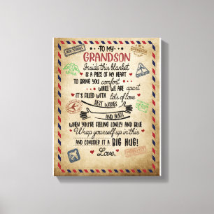Liebe Grandson Brief an meinen Enkel von Oma Leinwanddruck