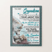 Liebe Grandson | Brief an meinen Enkel von Oma Puzzle (Vertikal)