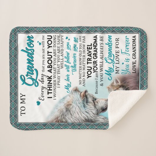 Liebe Grandson | Brief an meinen Enkel von Oma Sherpadecke (Vorderseite (Horizontal))