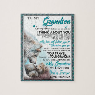 Liebe Grandson Brief an meinen Großvater von Oma Puzzle