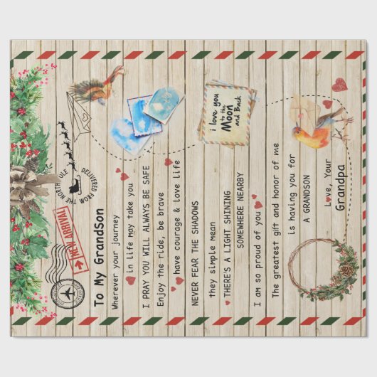 Liebe Grandson|Brief an meinen Sohn, den ich stolz Geschenkpapier (Flach)