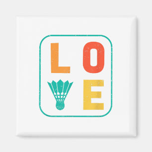 Liebe Graphic Badminton Player Shuttle Player Spor Magnet