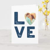 LIEBE Graphic Minimalistisch Heart Shaped Foto Wed Karte (Gelbe Blume)