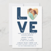 LIEBE Graphic Minimalistisch Look Schreibmaschine  Einladung (Vorderseite)