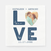 LIEBE Graphic Minimalistische Schreibmaschine Foto Serviette (Vorderseite)