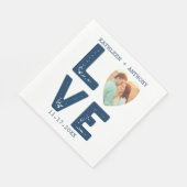 LIEBE Graphic Minimalistische Schreibmaschine Foto Serviette (Ecke)