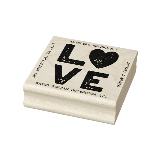 LIEBE Graphic Wedding Rücksendeadresse Gummistempel (Stempel)