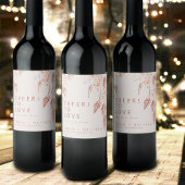 Liebe Grasbeeren Skizze Hochzeit im Herbst w Weinetikett