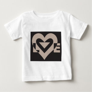 Liebe Grau auf Schwarz Baby T-shirt