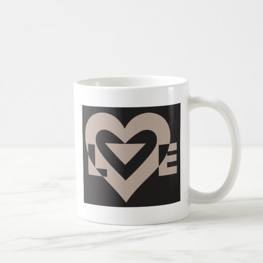 Liebe Grau auf Schwarz Kaffeetasse (Rechts)