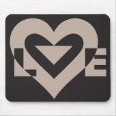 Liebe Grau auf Schwarz Mousepad (Vorne)