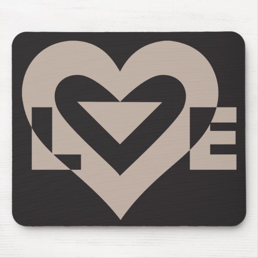 Liebe Grau auf Schwarz Mousepad (Vorne)