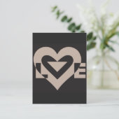 Liebe Grau auf Schwarz Postkarte (Stehend Vorderseite)