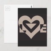 Liebe Grau auf Schwarz Postkarte (Vorne/Hinten)