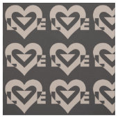 Liebe Grau auf Schwarz Stoff (Muster)