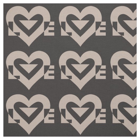 Liebe Grau auf Schwarz Stoff (Muster)