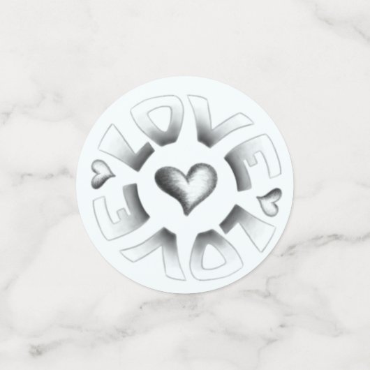 Liebe Gray Konfetti (Klein Vorderseite)