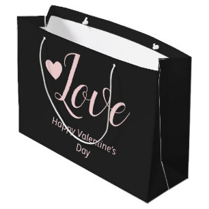 Liebe Gray Pink Happy Valentine's Day Große Geschenktüte