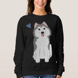 Liebe Gray Pomsky Spitz Husky Sweatshirt