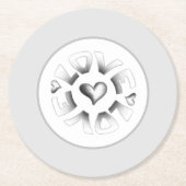Liebe Gray Runder Pappuntersetzer (Vorderseite)