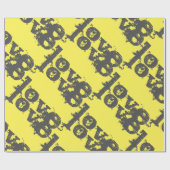 Liebe GRAY YELLOW Wrapping Paper Geschenkpapier (Flach)