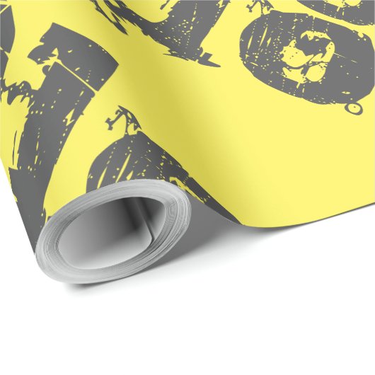 Liebe GRAY YELLOW Wrapping Paper Geschenkpapier (Rolleneckpunkt)