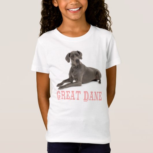 Liebe Great Dane Puppy Dog Girls Tee Shirt (Vorderseite)