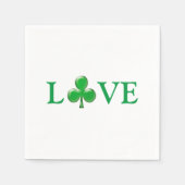Liebe Green Clover Kleeblatt St. Patrick's Day Serviette (Vorderseite)