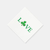 Liebe Green Clover Kleeblatt St. Patrick's Day Serviette (Ecke)