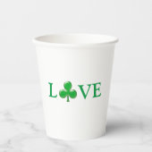 Liebe Green Irish Clover Kleeblatt St. Patrick's D Pappbecher (Vorderseite)