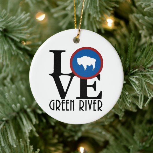 LIEBE Green River Wyoming Keramik Ornament (Baum)