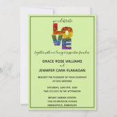 LIEBE Green Themed Same Wedding Collection Einladung (Vorderseite)