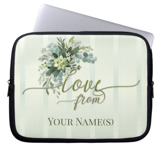 Liebe Greenery Script Laptop Sleeve (Vorderseite)