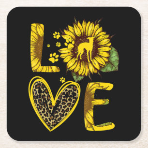 Liebe Greyhound Sunflower für Hunde-Lover-Geschenk Rechteckiger Pappuntersetzer