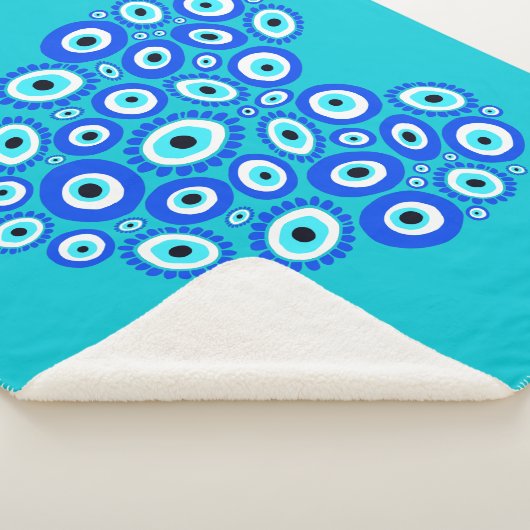 Liebe Griechenland Herz blau und weiß Sherpadecke (3/4)