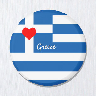 Liebe Griechenland & Herz, Griechische Flagge, Rei Magnet