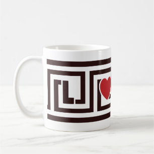 Liebe griechischer Schlüssel Kaffeetasse