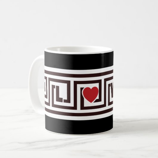 Liebe griechischer Schlüssel Kaffeetasse (Vorderseite Links)