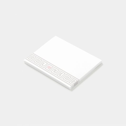 Liebe griechischer Schlüssel Post-it Klebezettel (angewinkelt)