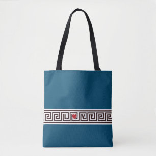 Liebe griechischer Schlüssel Tasche