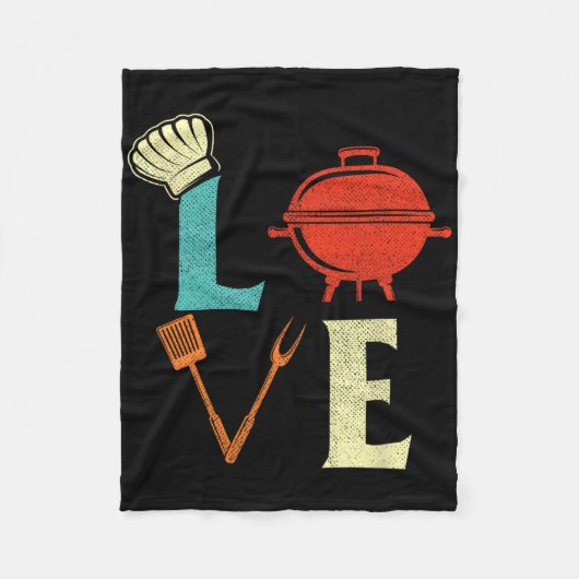 Liebe Grillen Lover Pitmaster Grillgrill Fleecedecke (Vorderseite)